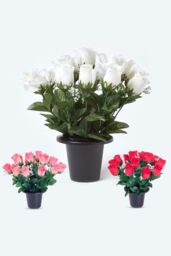 Homescapes Set of 3 Gypsophila Artificial Flowers in Grave Vases - thumbnail 1