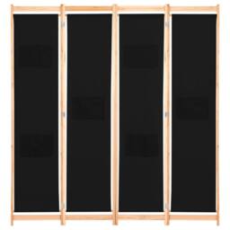 Berkfield Home Stylish 4-Panel Room Divider Black 160x170x4 cm Fabric - Size: 160 x 170 x 4 cm - thumbnail 3