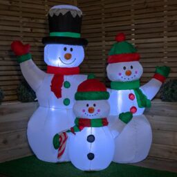 Samuel Alexander 1.5m Light up Christmas Inflatable Snowman Family with 12 White LEDs - thumbnail 2