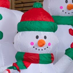 Samuel Alexander 1.5m Light up Christmas Inflatable Snowman Family with 12 White LEDs - thumbnail 6