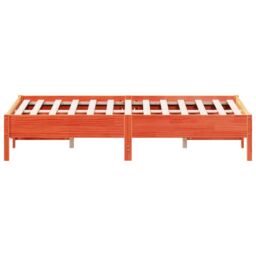 Berkfield Home Bed Frame without Mattress Wax Brown 140x190 cm Solid Wood Pine - thumbnail 5