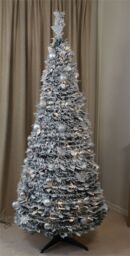 Xmas Haus 2.1m Pre-Lit 200ww Led PopUp Silver Decor Xmas Tree - Size: 1 Pack - thumbnail 2