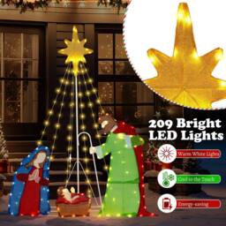 Costway Lighted Christmas Decoration Nativity Scene Pre-lit Holy Family - thumbnail 6