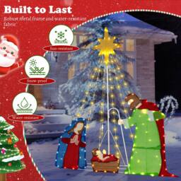 Costway Lighted Christmas Decoration Nativity Scene Pre-lit Holy Family - thumbnail 7