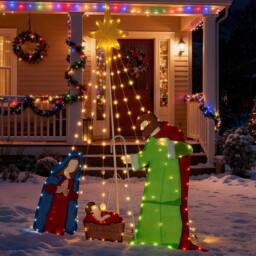 Costway Lighted Christmas Decoration Nativity Scene Pre-lit Holy Family - thumbnail 4
