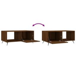 Berkfield Home Coffee Table Brown Oak 90x50x40 cm Engineered Wood - Size: 90 x 50 x 40 cm - thumbnail 9