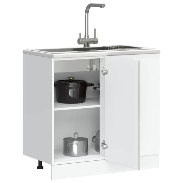 Berkfield Home Sink Base Cabinet Concrete Grey Engineered Wood - image 1
