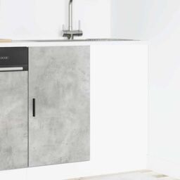 Berkfield Home Sink Base Cabinet Concrete Grey Engineered Wood - thumbnail 3