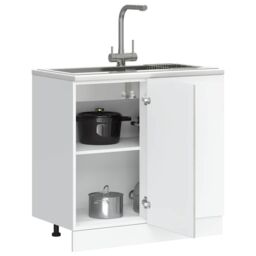 Berkfield Home Sink Base Cabinet Concrete Grey Engineered Wood - thumbnail 1