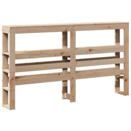 Berkfield Home Headboard with Shelves 160 cm Solid Wood Pine in Brown - thumbnail 6