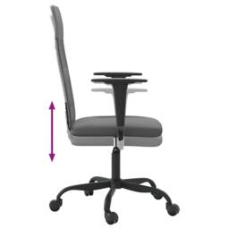 Berkfield Home Office Chair Height Adjustable Grey Mesh Fabric & Faux Leather - thumbnail 6