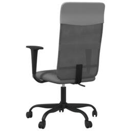 Berkfield Home Office Chair Height Adjustable Grey Mesh Fabric & Faux Leather - thumbnail 5