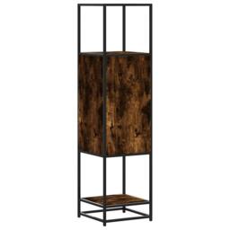Berkfield Home Highboard Smoked Oak 35.5x35x139 cm Engineered Wood & Metal in Brown - thumbnail 7