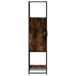 Berkfield Home Highboard Smoked Oak 35.5x35x139 cm Engineered Wood & Metal in Brown - thumbnail 6