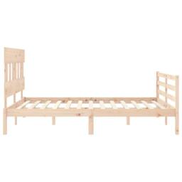 Berkfield Home Beautiful Bed Frame with Headboard 160x200 cm Solid Wood in Natural - thumbnail 7