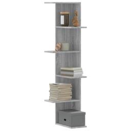 Berkfield Home Wall Corner Shelf Grey Sonoma 36.5x36.5x140 cm Engineered Wood - thumbnail 2