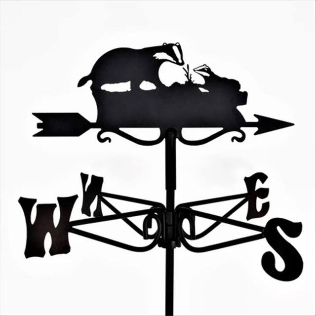 Buttercup Farm Mini Badger Weathervane - Steel - L38 x W38 x H51 cm - Black - image 1