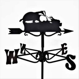 Buttercup Farm Mini Badger Weathervane - Steel - L38 x W38 x H51 cm - Black - thumbnail 1