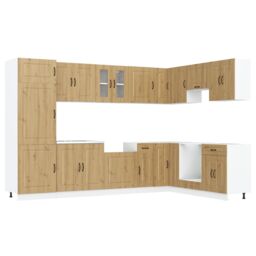 "Berkfield Home Kitchen Cabinet ""Kalmar"" with Double Basins Artisan Oak Engineered wood in Brown" - thumbnail 6
