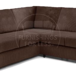 Furnishings For Less UK Ferguson 5 Seater Fabric Corner Sofa L Shaped Jumbo Cord - Full Back in Chocolate - thumbnail 2
