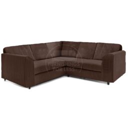 Furnishings For Less UK Ferguson 5 Seater Fabric Corner Sofa L Shaped Jumbo Cord - Full Back in Chocolate - thumbnail 1