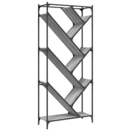 Berkfield Home Durable Bookcase Grey Sonoma 79x30x180 cm Engineered Wood & Metal - Size: 79 x 30 x 180 cm - thumbnail 3