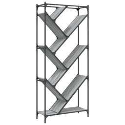 Berkfield Home Durable Bookcase Grey Sonoma 79x30x180 cm Engineered Wood & Metal - Size: 79 x 30 x 180 cm - thumbnail 7