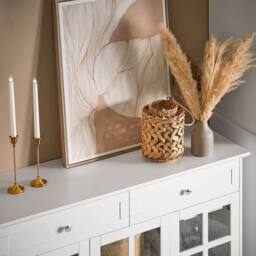 SoBuy White Glass-Door Sideboard Farmhouse - thumbnail 9