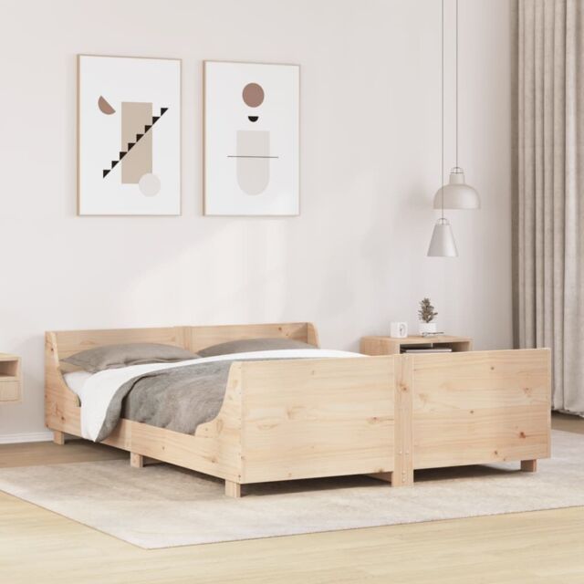 Berkfield Home Bed Frame without Mattress 120x200 cm Solid Wood Pine in Brown - Size: Small Double - image 1