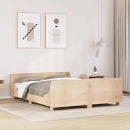 Berkfield Home Bed Frame without Mattress 120x200 cm Solid Wood Pine in Brown - Size: Small Double - thumbnail 1