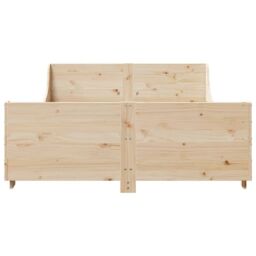 Berkfield Home Bed Frame without Mattress 120x200 cm Solid Wood Pine in Brown - Size: Small Double - thumbnail 4