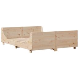 Berkfield Home Bed Frame without Mattress 120x200 cm Solid Wood Pine in Brown - Size: Small Double - thumbnail 3