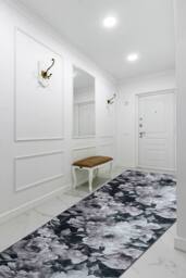 RugsX Anti-Slip Lotus Runner in Grey - Size: 120 cm x 100 cm - thumbnail 3