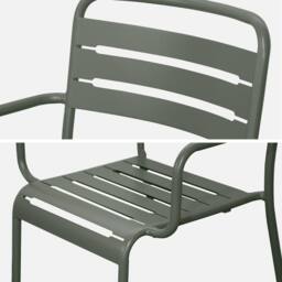 sweeek Pair Of Steel & Stackable Garden Armchairs in Khaki - thumbnail 6