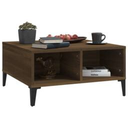 Berkfield Home Coffee Table Brown Oak 60x60x30 cm Engineered Wood - Size: 60 x 60 x 30 cm - thumbnail 5