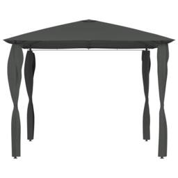 Berkfield Home Gazebo with Post Covers 3x3x2.6 m Anthracite 160 g/m ² in Dark Grey - thumbnail 3