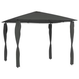 Berkfield Home Gazebo with Post Covers 3x3x2.6 m Anthracite 160 g/m ² in Dark Grey - thumbnail 2