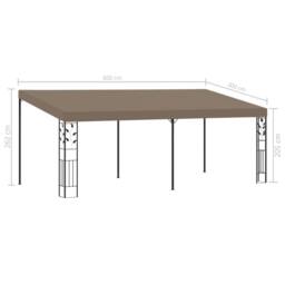Berkfield Home Wall-mounted Gazebo 6x3x2.5 m Taupe - thumbnail 6