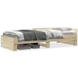 Berkfield Home Bed Frame without Mattress Sonoma Oak 100x200 cm Engineered Wood in Brown - thumbnail 2