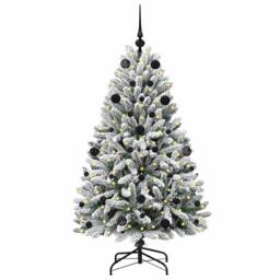 Berkfield Home Artificial Christmas Tree Green & White 150 cm PVC & Metal - thumbnail 3