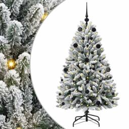 Berkfield Home Artificial Christmas Tree Green & White 150 cm PVC & Metal - thumbnail 2