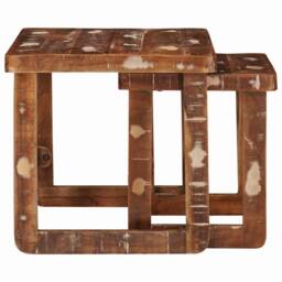 Berkfield Home Beautiful End Tables Multicolour Solid reclaimed wood - thumbnail 5