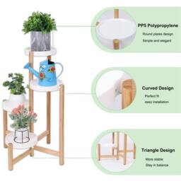 Kelvenix 4 Tier Wood Plant Pot Stand Indoor in Brown - thumbnail 3