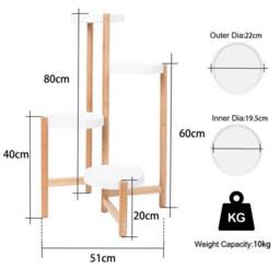 Kelvenix 4 Tier Wood Plant Pot Stand Indoor in Brown - thumbnail 2