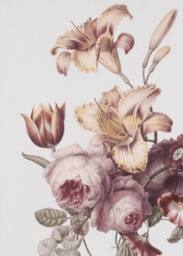 Superfresco Easy Antique Floral Grey Peach Print To Order 3m x 2.8m Mural - thumbnail 2