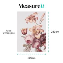 Superfresco Easy Antique Floral Grey Peach Print To Order 3m x 2.8m Mural - thumbnail 4