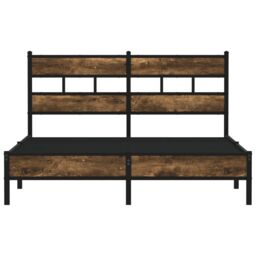 Berkfield Home Bed Frame without Mattress with Headboard Sonoma Oak 160x200 cm in Brown - thumbnail 4