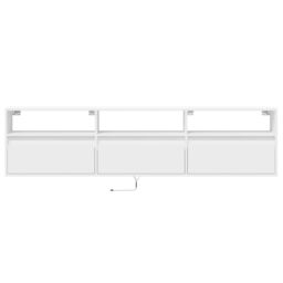 Berkfield Home TV Wall Cabinet with LED White 180x31x45 cm - Size: 180 x 31 x 45 cm - thumbnail 6