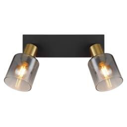 Netlighting Hollsy Twin Ceiling Spotlight Matt Black Smoke Glass Shade 2x E14 - thumbnail 4