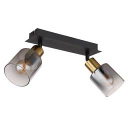Netlighting Hollsy Twin Ceiling Spotlight Matt Black Smoke Glass Shade 2x E14 - thumbnail 2